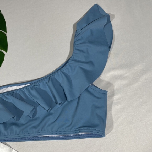 NEW Billabong [ Girls 14‎ ] Sol Searcher One Shoulder Bikini Top Periwinkle - Picture 8 of 11